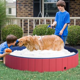 Foldable Pet Swimming Pool (Option: Red, Blue-400x180x320 mm)